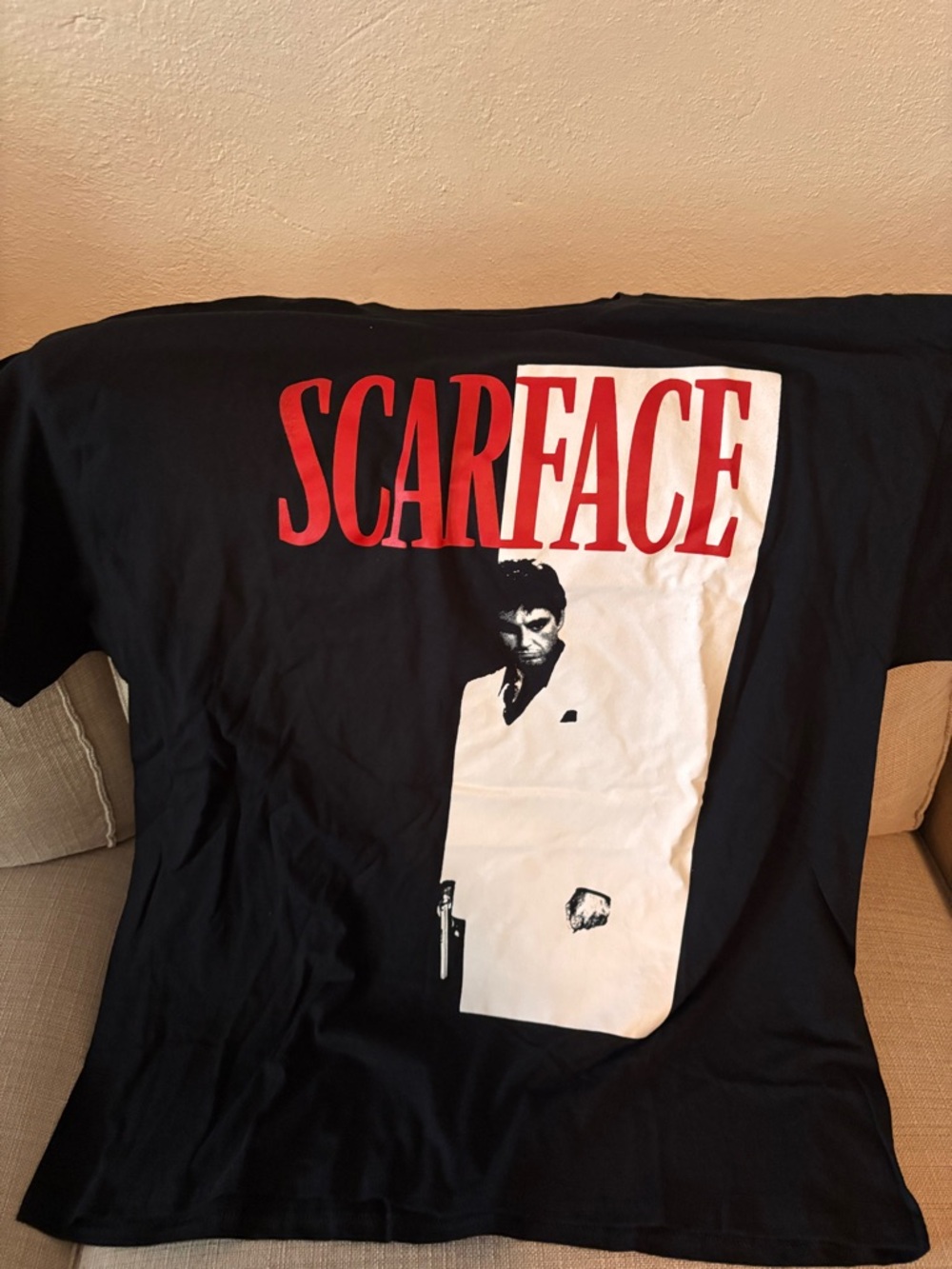 Scarface Graphic Tee - Black with Red & White Print